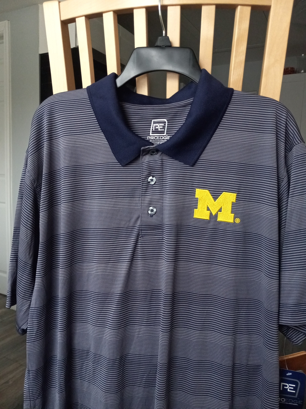 Knights Apparel Navy and White Striped Athletic Top